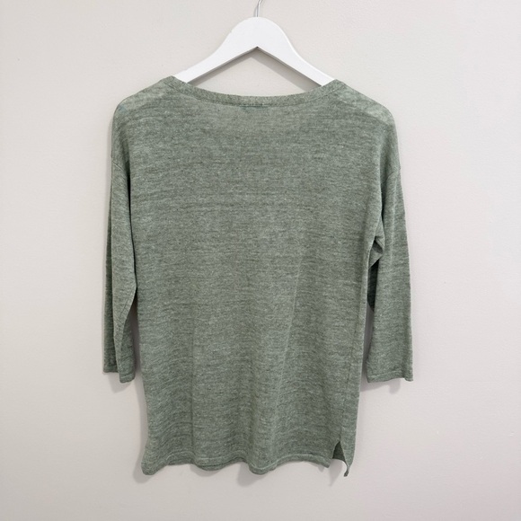 J. McLaughlin Green 100% Linen Top - Picture 5 of 6